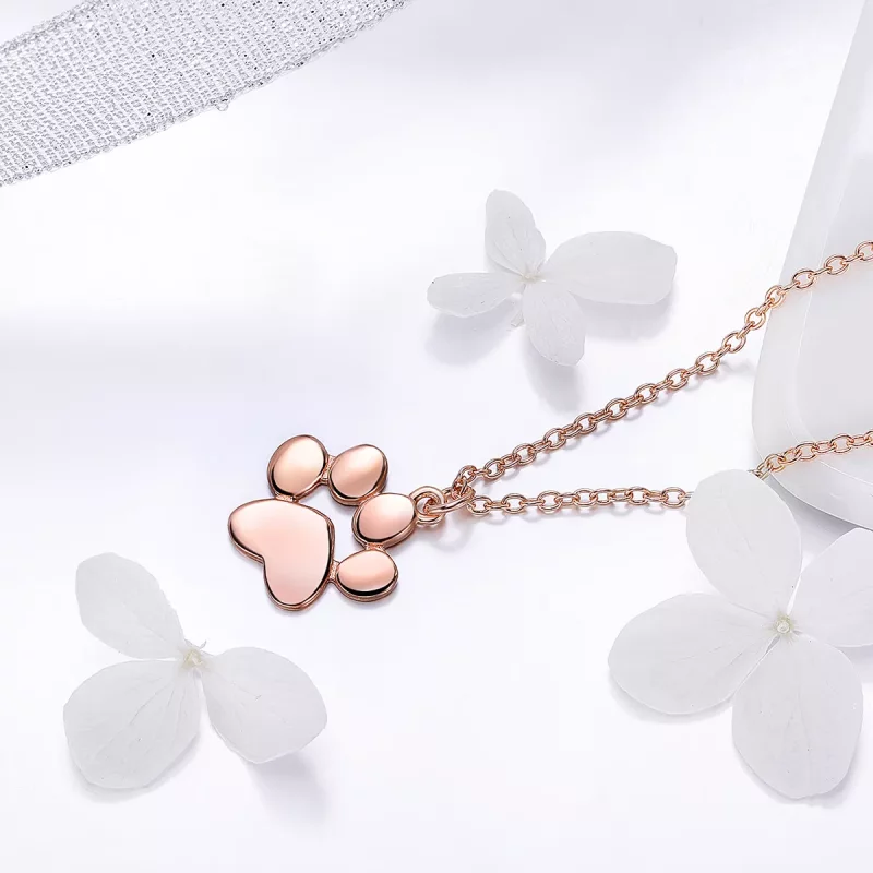 (afbeelding voor) Pandora Style Rose Schattige poot Chain Ketting - SCN275-3 - Bekijken 2