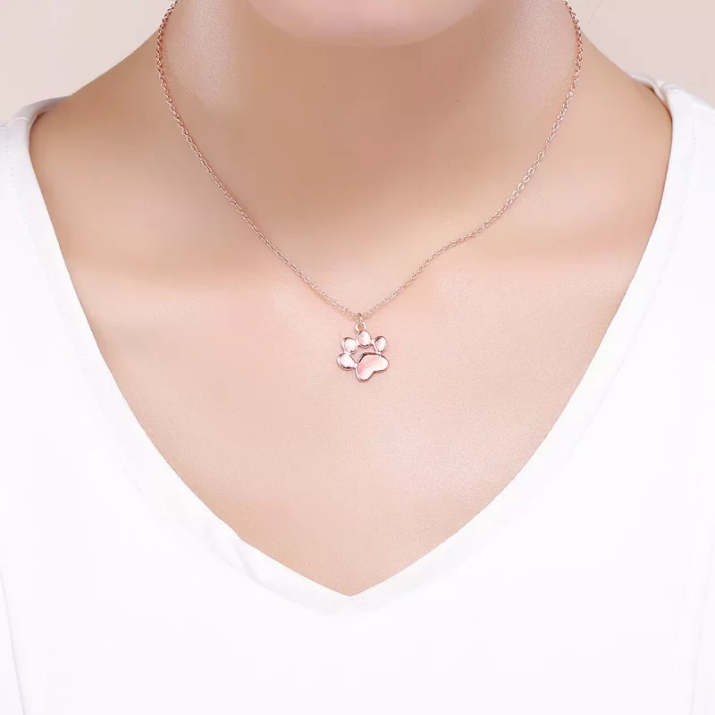 (afbeelding voor) Pandora Style Rose Schattige poot Chain Ketting - SCN275-3 - Bekijken 6