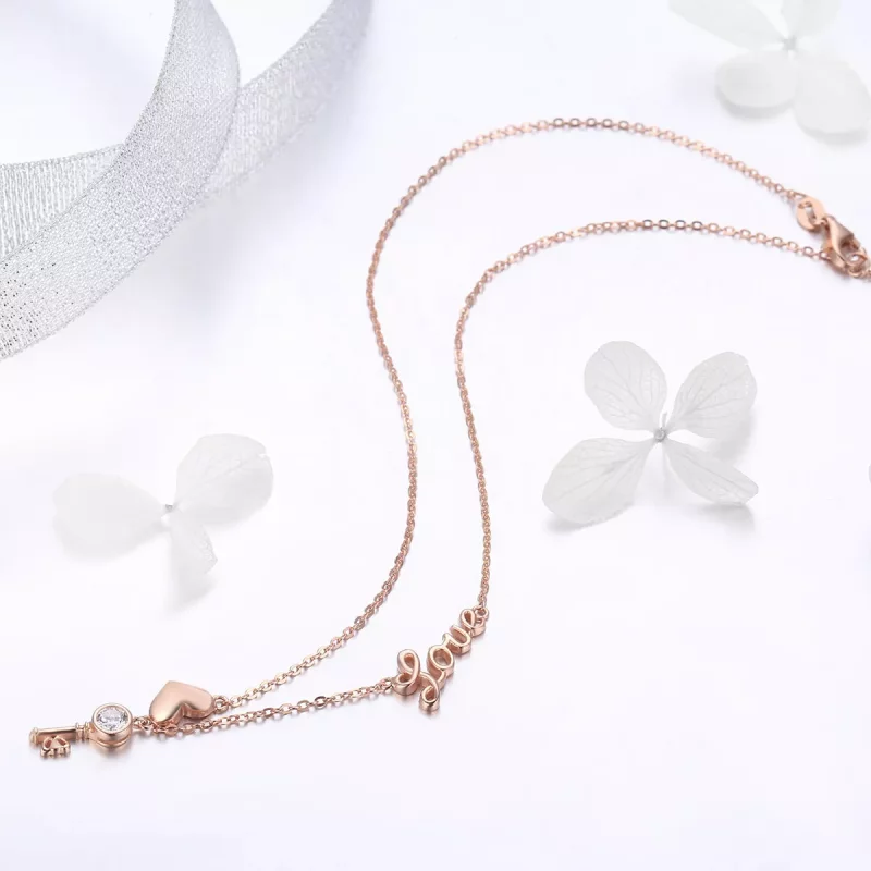 (afbeelding voor) Pandora Style Rose Sleutel van Hart Chain Ketting - SCN292 - Bekijken 4