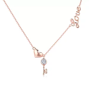 (afbeelding voor) Pandora Style Rose Sleutel van Hart Chain Ketting - SCN292
