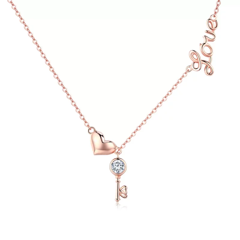 (afbeelding voor) Pandora Style Rose Sleutel van Hart Chain Ketting - SCN292