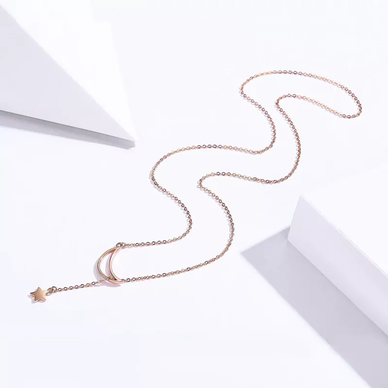 (afbeelding voor) Pandora Style Rose Sterren Maan Chain Ketting - SCN108-C - Bekijken 3