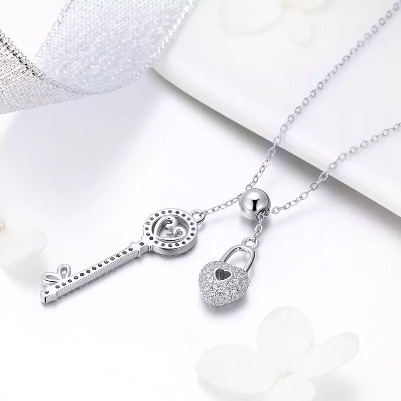 (afbeelding voor) Pandora Style Sleutel van hartslot Chain Ketting - SCN290 - Bekijken 4