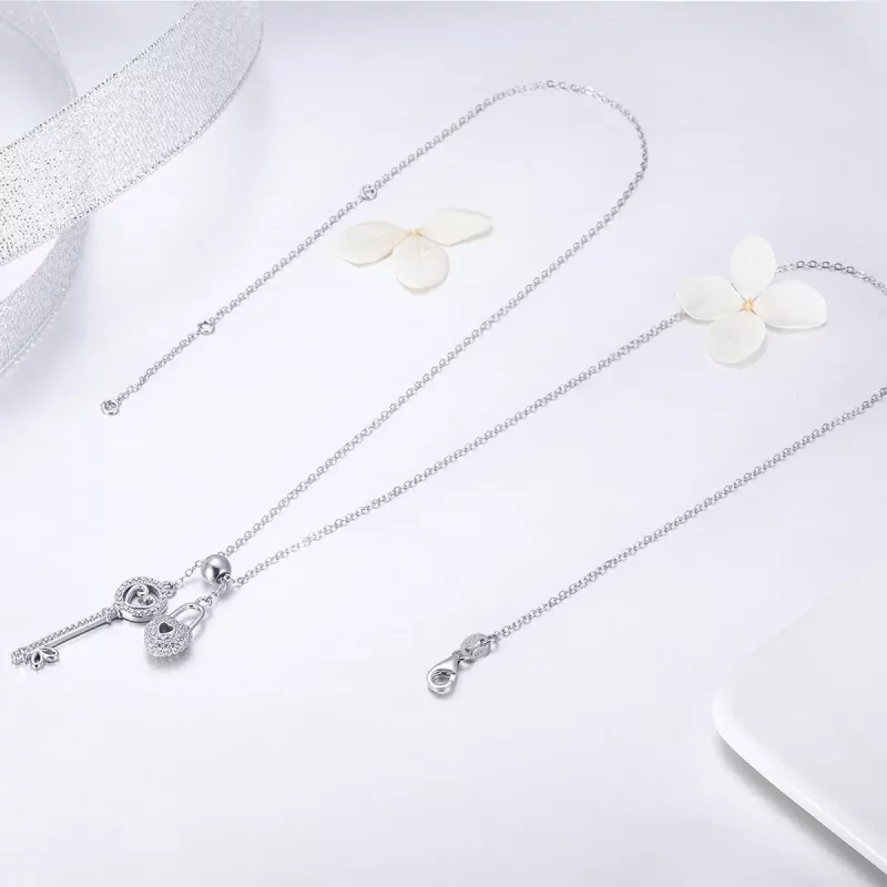 (afbeelding voor) Pandora Style Sleutel van hartslot Chain Ketting - SCN290 - Bekijken 5