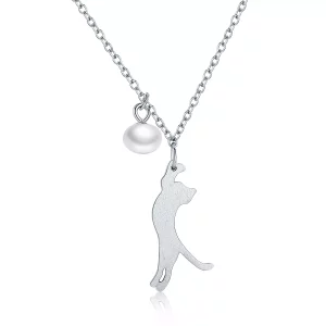 Pandora Style Speels Katje Chain Ketting - SCN175 (afbeelding voor) Pandora Style Speels Katje Chain Ketting - SCN175