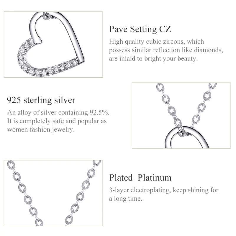 (afbeelding voor) Pandora Style Sprankelend hart Chain Ketting - SCN347 - Bekijken 3