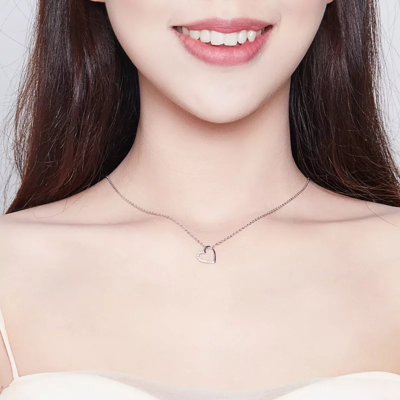 (afbeelding voor) Pandora Style Sprankelend hart Chain Ketting - SCN347 - Bekijken 6