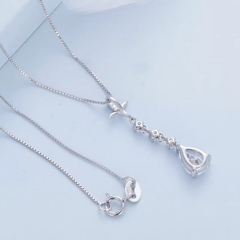 (afbeelding voor) Pandora Style Starburst Waterdruppel Ketting - BSN259 - Bekijken 4