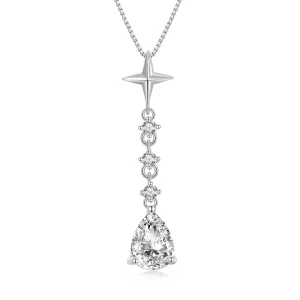 Pandora Style Starburst Waterdruppel Ketting - BSN259 (afbeelding voor) Pandora Style Starburst Waterdruppel Ketting - BSN259