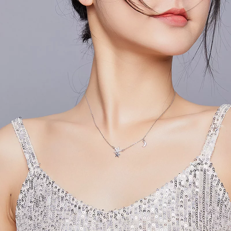 (afbeelding voor) Pandora Style Sterren en maan verhaal Chain Ketting - SCN404 - Bekijken 6