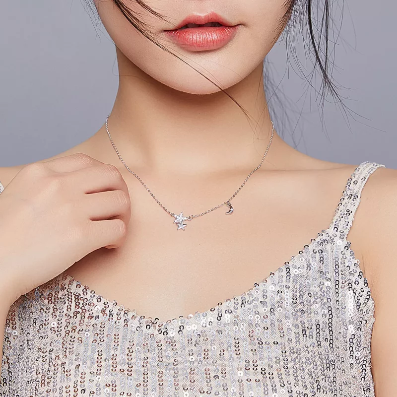 (afbeelding voor) Pandora Style Sterren en maan verhaal Chain Ketting - SCN404 - Bekijken 7