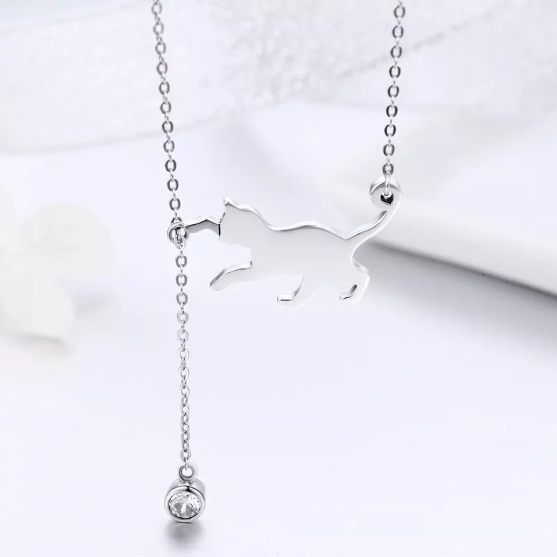 (afbeelding voor) Pandora Style Stoute Kitten Chain Ketting - SCN232 - Bekijken 4