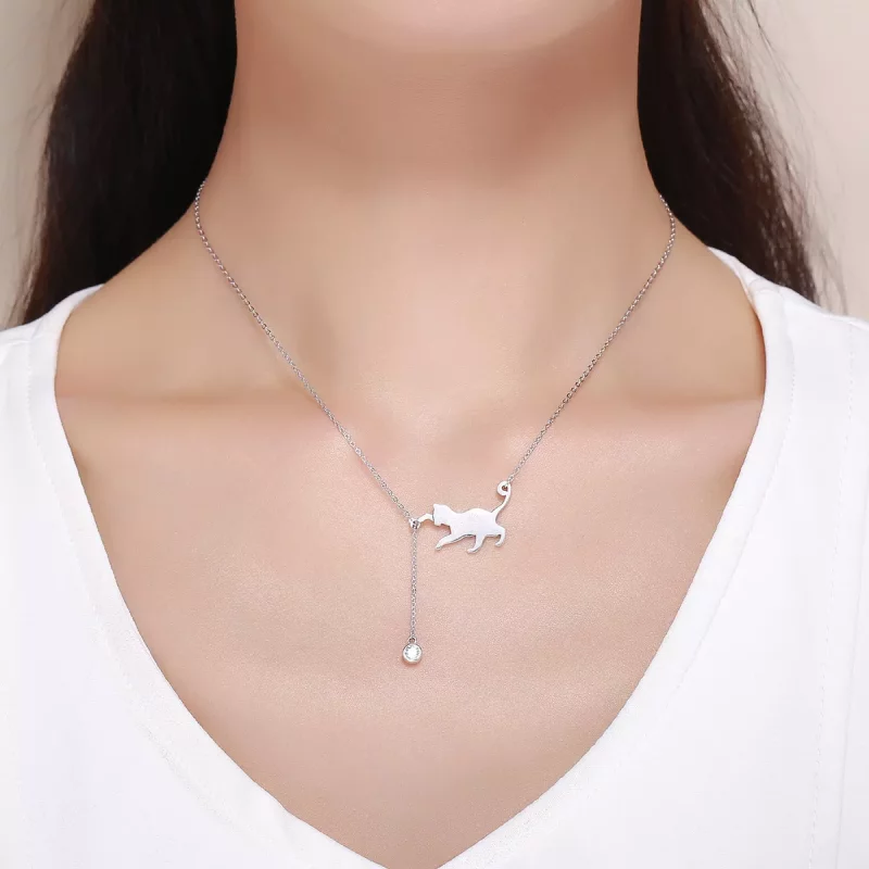 (afbeelding voor) Pandora Style Stoute Kitten Chain Ketting - SCN232 - Bekijken 5