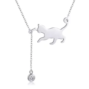 (afbeelding voor) Pandora Style Stoute Kitten Chain Ketting - SCN232