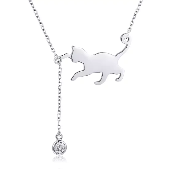 (afbeelding voor) Pandora Style Stoute Kitten Chain Ketting - SCN232