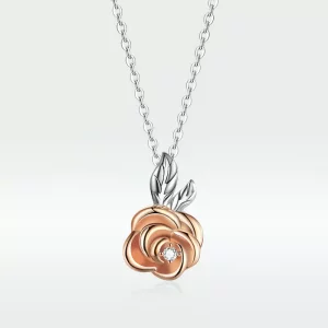 (afbeelding voor) Pandora Style Tweekleurige roos Chain Ketting - BSN155