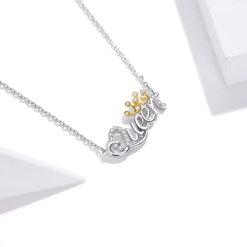 (afbeelding voor) Pandora Style Two-tone koningin Chain Ketting - SCN435 - Bekijken 2