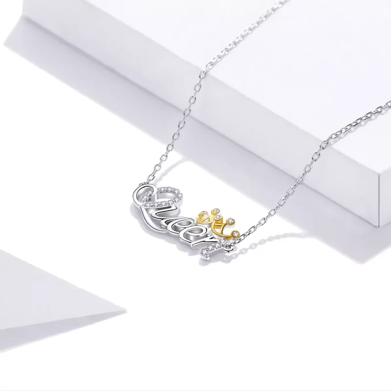 (afbeelding voor) Pandora Style Two-tone koningin Chain Ketting - SCN435 - Bekijken 3