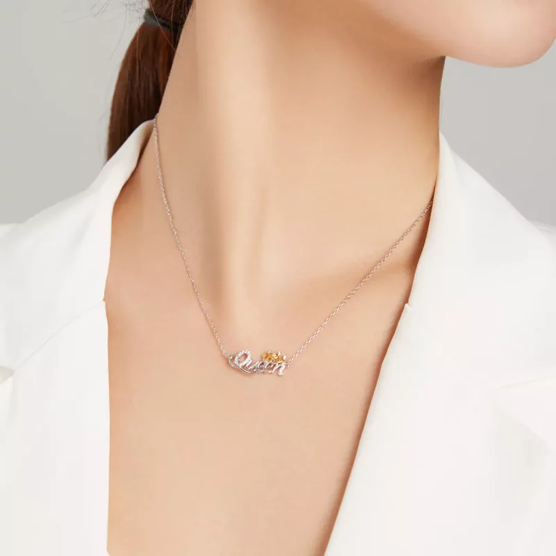 (afbeelding voor) Pandora Style Two-tone koningin Chain Ketting - SCN435 - Bekijken 6