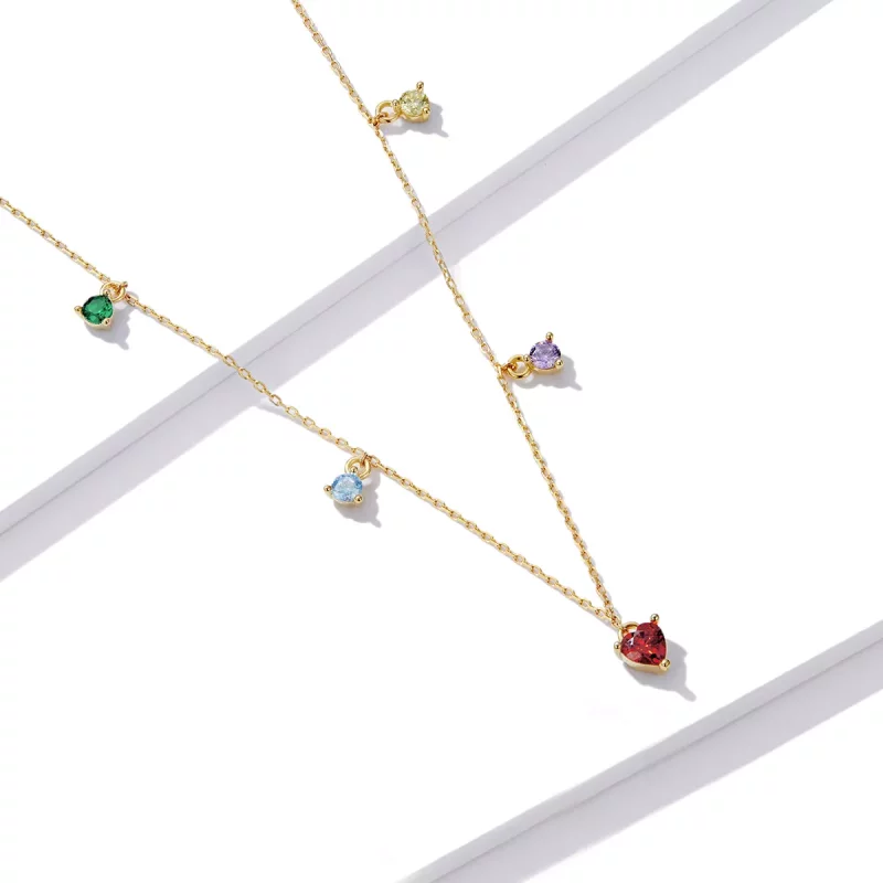 (afbeelding voor) Pandora Style Veelkleurige Zirkoon Ketting - BSN234 - Bekijken 3