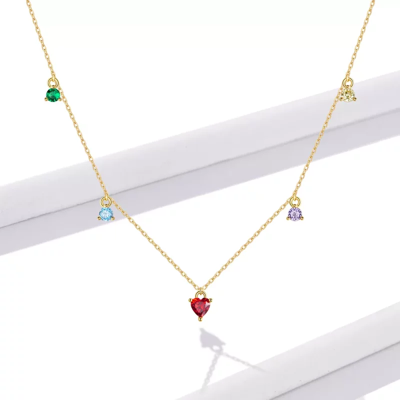 (afbeelding voor) Pandora Style Veelkleurige Zirkoon Ketting - BSN234 - Bekijken 6