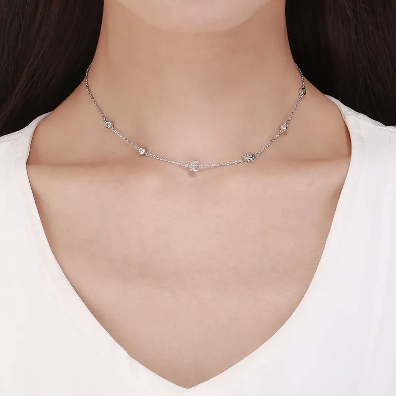 (afbeelding voor) Pandora Style Zon en maan glorie Chain Ketting - SCN272 - Bekijken 5
