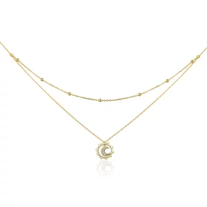 Pandora Style Zon maan Chain Ketting - SCN305 (afbeelding voor) Pandora Style Zon maan Chain Ketting - SCN305