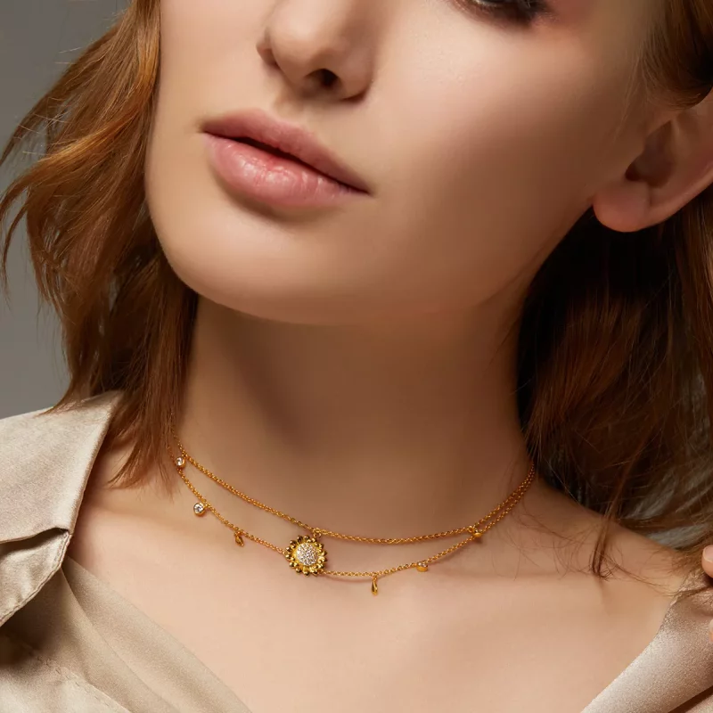 (afbeelding voor) Pandora Style Zonnebloem Ketting - BSN146 - Bekijken 6