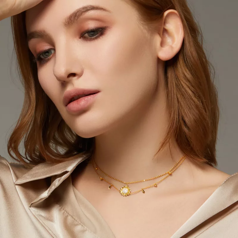 (afbeelding voor) Pandora Style Zonnebloem Ketting - BSN146 - Bekijken 8
