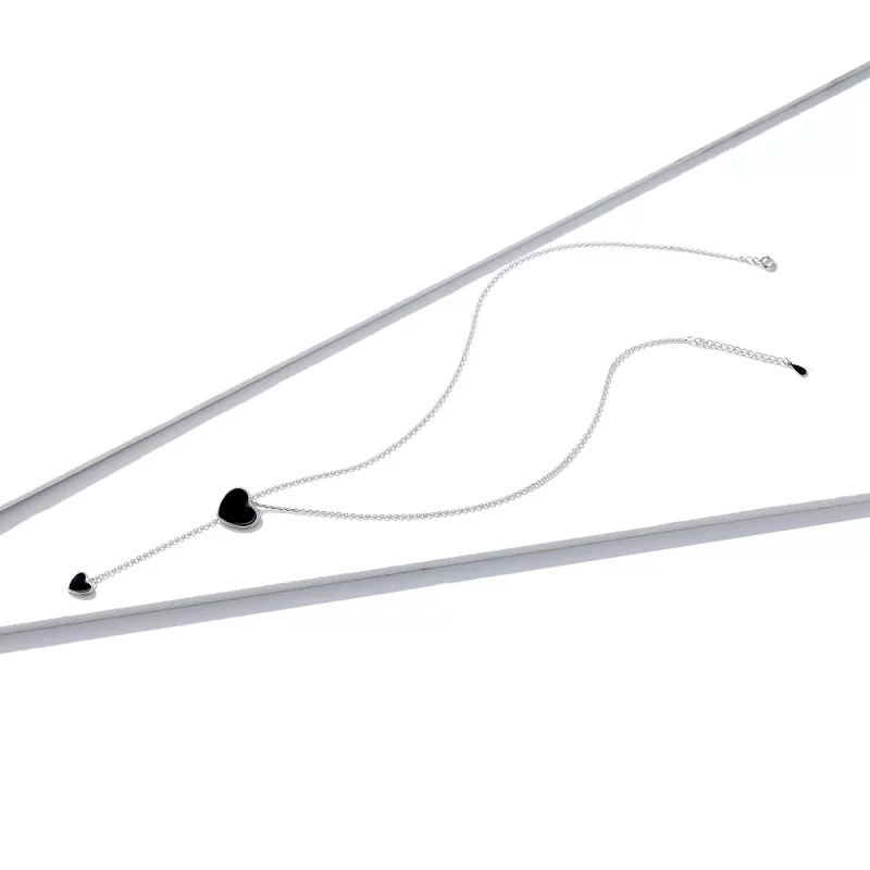 (afbeelding voor) Pandora Style Zwart Hart Ketting - BSN095 - Bekijken 2