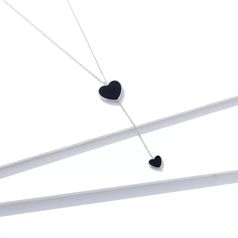 (afbeelding voor) Pandora Style Zwart Hart Ketting - BSN095 - Bekijken 4