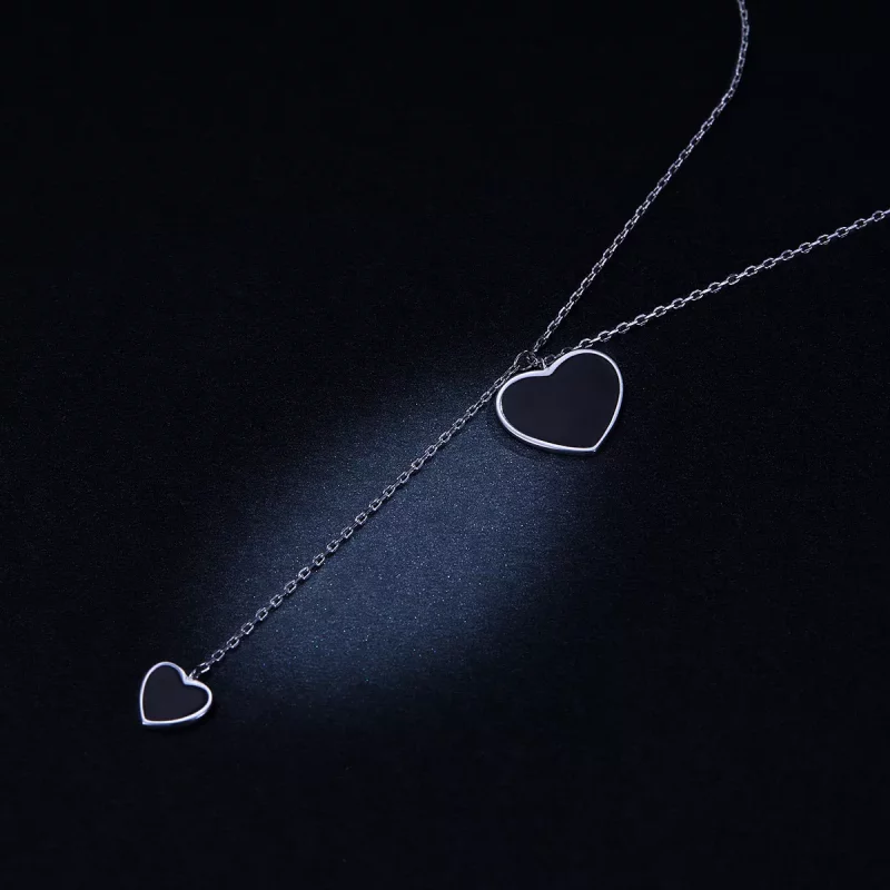(afbeelding voor) Pandora Style Zwart Hart Ketting - BSN095 - Bekijken 5