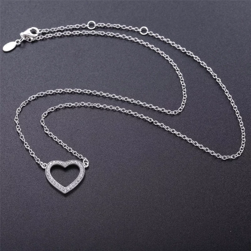 (afbeelding voor) Loving Hearts Of Pandora Necklace - 590534CZ-45 - Bekijken 2