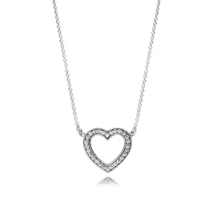 (afbeelding voor) Loving Hearts Of Pandora Necklace - 590534CZ-45