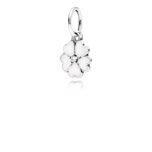 (afbeelding voor) PANDORA Primrose Silver Pendant With Cubic Zirconia And White Enamel - 390365En12