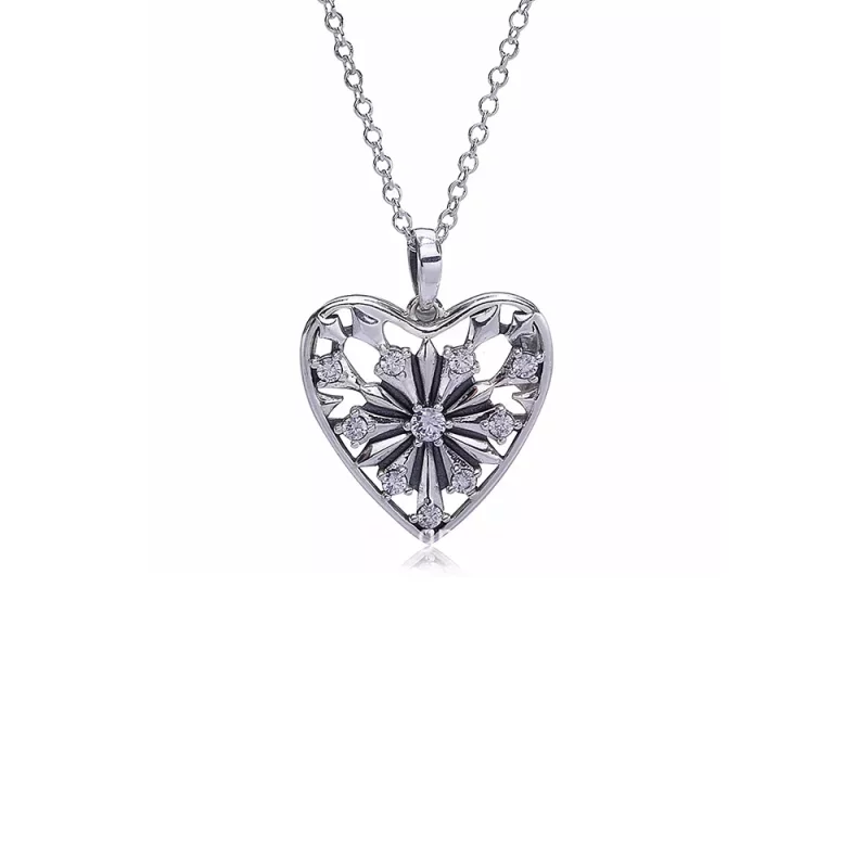 (afbeelding voor) Pandora Zilveren Hart Van De Winter Ketting Pj00287-1