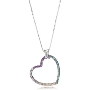 Pandora Zilveren Multi-Gekleurde Hart Ketting 397070Nrpmx (afbeelding voor) Pandora Zilveren Multi-Gekleurde Hart Ketting 397070Nrpmx
