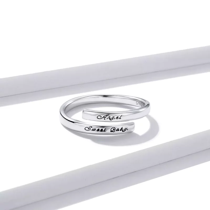 (afbeelding voor) Pandora Style Angel Lieve Baby Open Ring - BSR144 - Bekijken 2