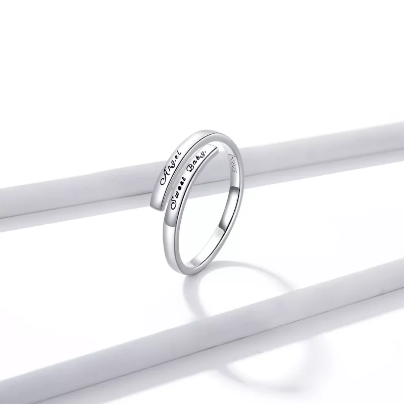 (afbeelding voor) Pandora Style Angel Lieve Baby Open Ring - BSR144 - Bekijken 4
