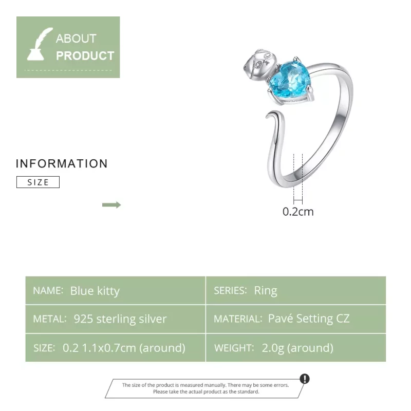 (afbeelding voor) Pandora Style Blauwe Kitty Open Ring - SCR533 - Bekijken 6