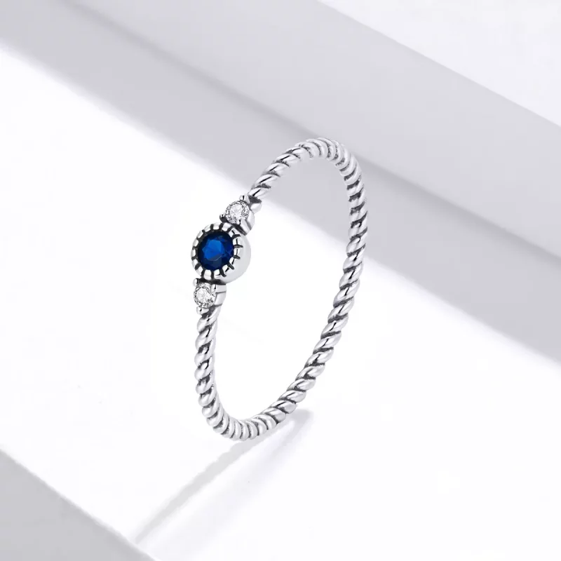 (afbeelding voor) Pandora Style Blauwe Steen Ring - SCR693 - Bekijken 2