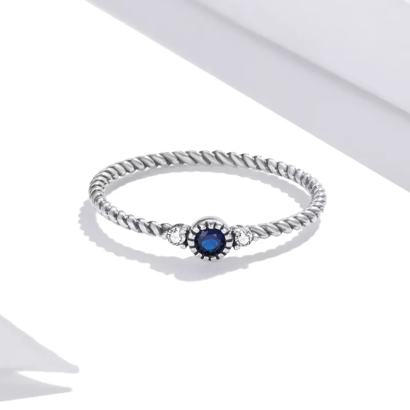 (afbeelding voor) Pandora Style Blauwe Steen Ring - SCR693 - Bekijken 3