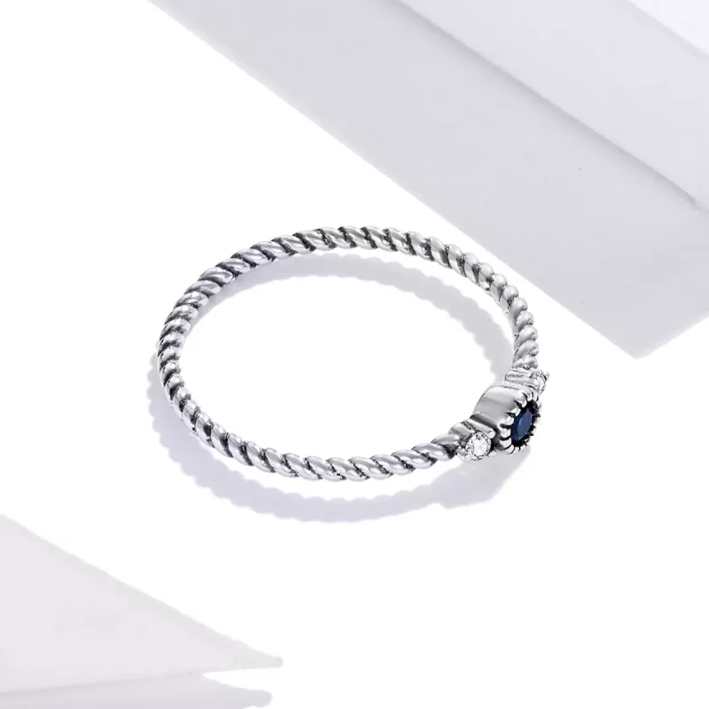 (afbeelding voor) Pandora Style Blauwe Steen Ring - SCR693 - Bekijken 4