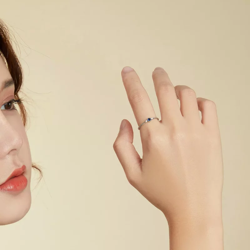 (afbeelding voor) Pandora Style Blauwe Steen Ring - SCR693 - Bekijken 6