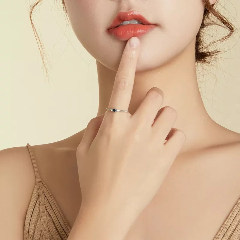 (afbeelding voor) Pandora Style Blauwe Steen Ring - SCR693 - Bekijken 7