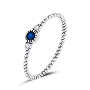 (afbeelding voor) Pandora Style Blauwe Steen Ring - SCR693