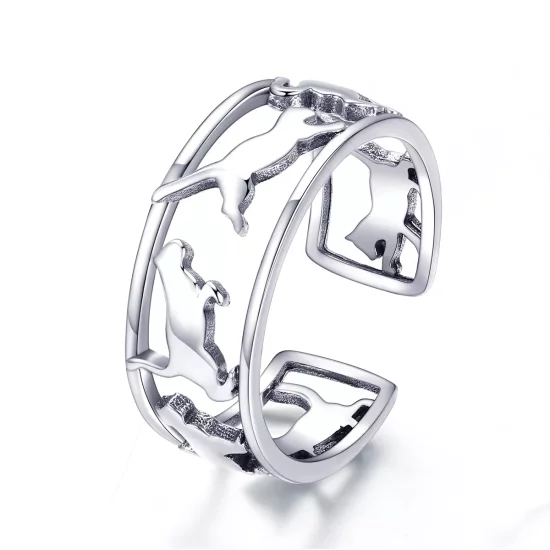 (afbeelding voor) Pandora Style Blije katten Open Ring - SCR473
