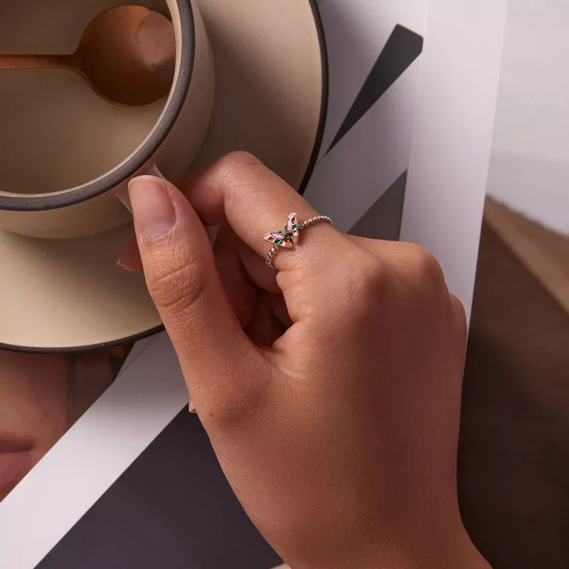 (afbeelding voor) Pandora Style Briljante vlinder Open Ring - SCR782 - Bekijken 5