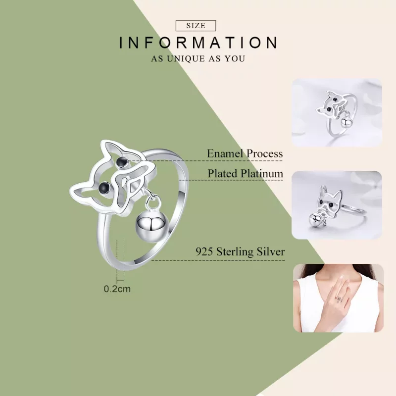 (afbeelding voor) Pandora Style Bulldog Ring - SCR434 - Bekijken 4