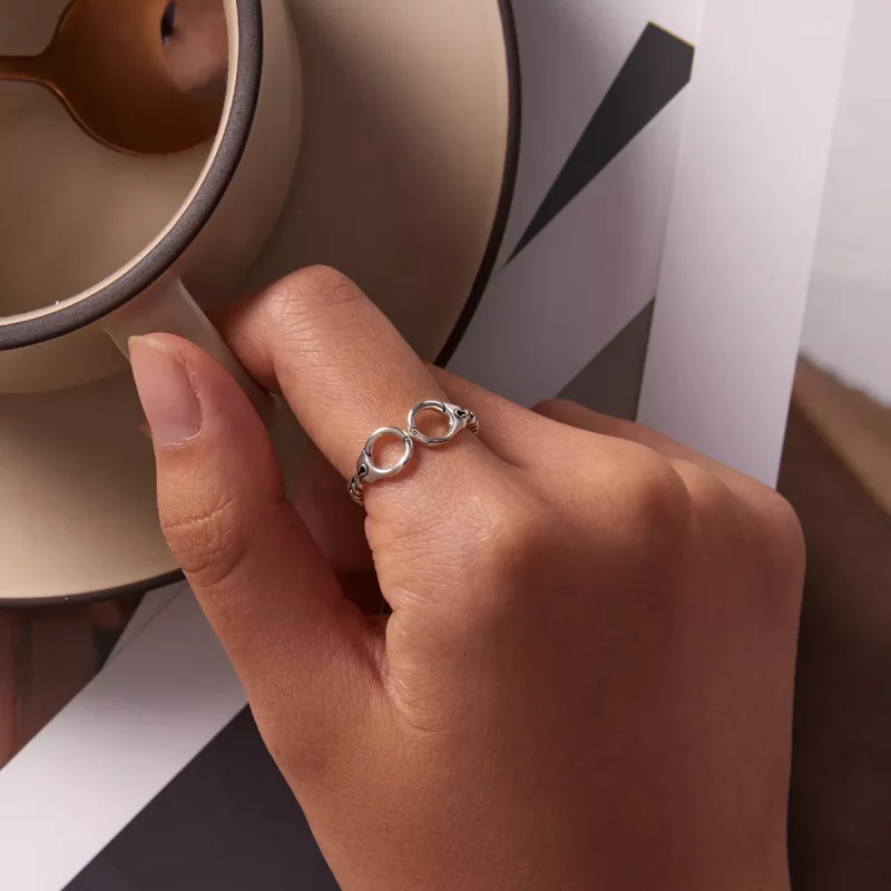 (afbeelding voor) Pandora Style Creatieve handboeien Open Ring - SCR791 - Bekijken 5